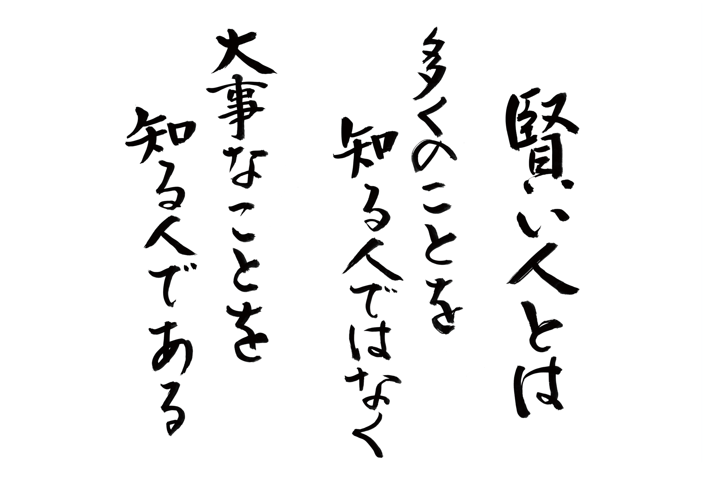 賢い人とは多くのことを知る人ではなく、大事なことを知る人である 